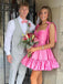 Cute Pink A-line Mini Short Prom Homecoming Dresses Online,CM1015