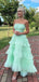 Popular Green A-line Strapless Maxi Long Party Prom Dresses, Evening Dress,13213