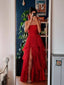 Popular Red A-line Side Slit Maxi Long Party Prom Dresses,Evening Dress,13266