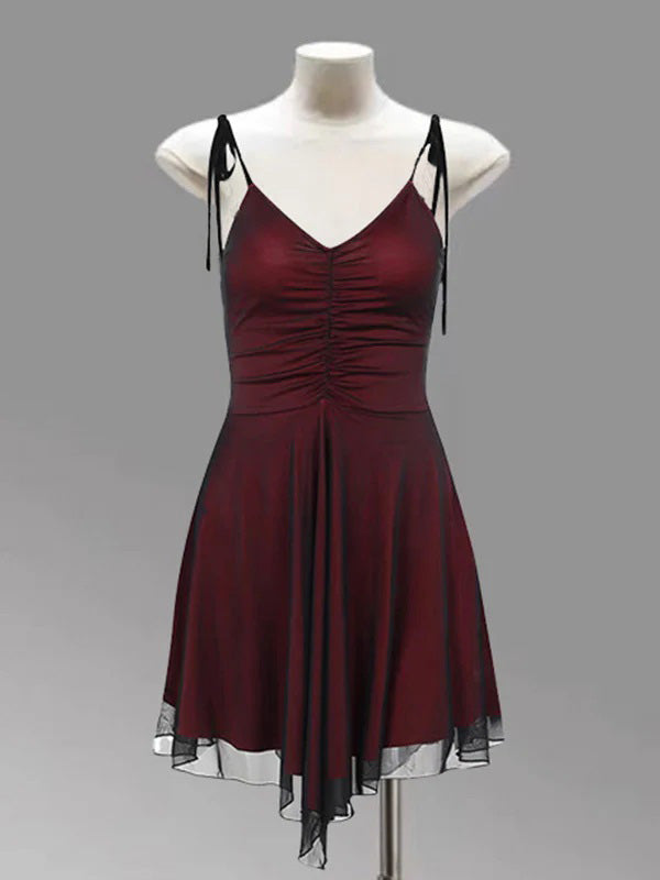 Sexy Black Red A-line Spaghetti Straps Mini Short Prom Homecoming Dresses,CM995