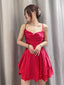 Sexy Red A-line Spaghetti Straps Mini Short Prom Homecoming Dresses Online,CM1020