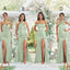 Mismatched Sage Mermaid Maxi Long Bridesmaid Dresses For Wedding Party,WG1636