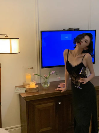 Sexy Black Mermaid Side Slit Long Party Prom Dresses To Impress,Evening Dress,13570