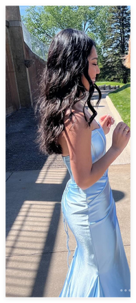 Sexy Blue Mermaid Side Slit Long Party Prom Dresses To Impress,Evening Dress,13434