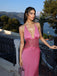 Sexy Dusty Rose V-neck Long Party Prom Dresses To Impress,Evening Dress,13575