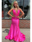 Sexy Mermaid Deep V-neck Maxi Long Party Prom Dresses, Evening Dress,13226