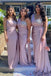 Sexy Mermaid One Shoulder Maxi Long Bridesmaid Dresses For Wedding Party,WG1588