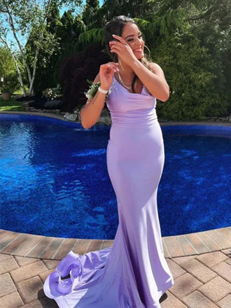 Sexy Mermaid Purple Spaghetti Straps Maxi Long Party Prom Dresses,Evening Dress,13375