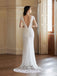 Sexy Mermaid V-neck Open Back Handmade Lace Wedding Dresses,WD794