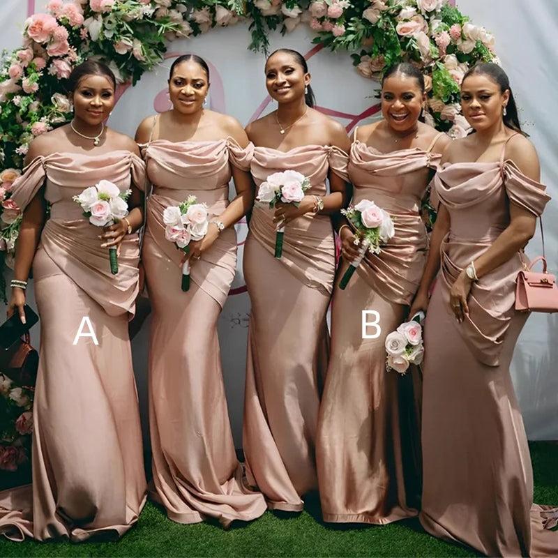 Sexy Mismatched Mermaid Off Shoulder Maxi Long Bridesmaid Dresses For Wedding Party,WG1612