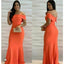 Sexy Orange Mermaid Off Shoulder Maxi Long Bridesmaid Dresses For Wedding,WG1565