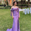 Sexy Purple Mermaid Off Shoulder Maxi Long Bridesmaid Dresses For Wedding Party,WG1598