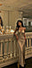 Sexy Sheath Spaghetti Straps V-neck Long Party Prom Dresses, Evening Dress,13220