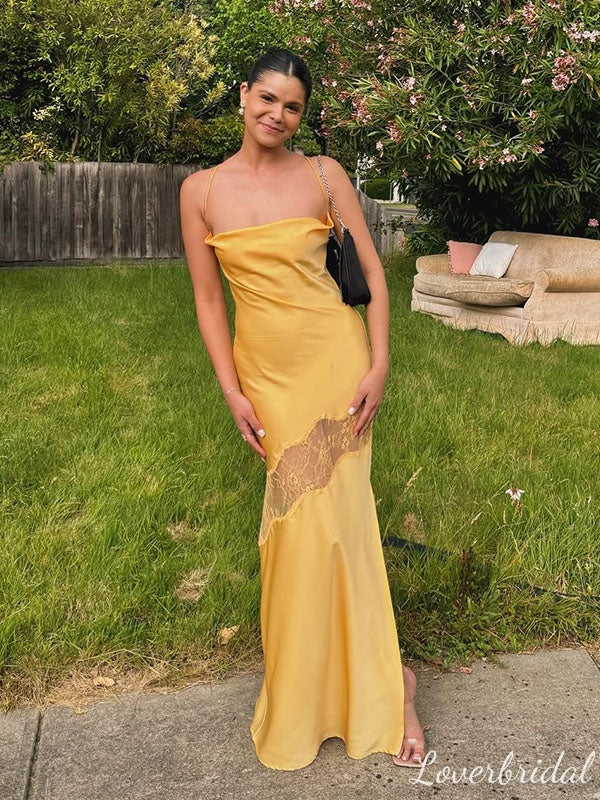 Sexy Yellow Mermaid Long Party Prom Dresses To Impress,Evening Dress,13557