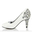 Women's Sparkly Crystal High Heels Pointed Toe White Wedding Bridal Shoes, S006