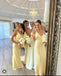 Simple Yellow Mermaid Spaghetti Straps Maxi Long Bridesmaid Dresses For Wedding Party,WG1599