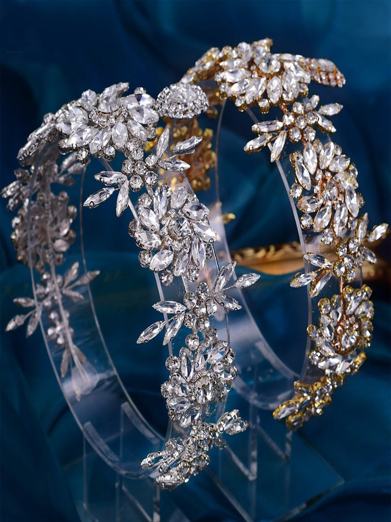 Sparkly Heavy Industry Creative 3D Rhinestone Flower Headband Wedding Dress Accessories, HP440