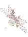 Sparkly Ladies Pearl Crystal Hair Comb Gold Alloy Leaf Hair Accessories for Women, HP180