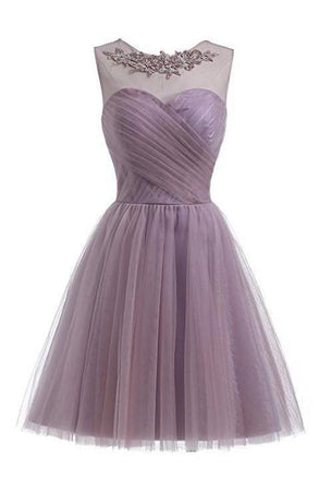 2018 Dusty Purple Cheap Short Homecoming Dresses Online, CM634