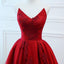 Red V Neck A-line Custom Long Evening Prom Dresses, 17717