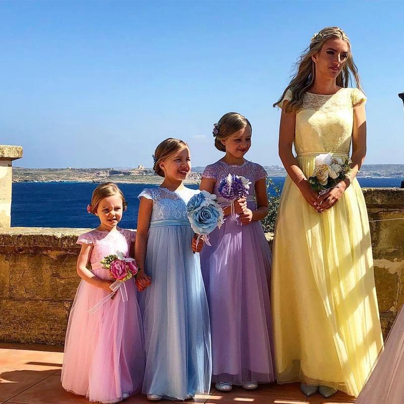 A-line Lace Cap Sleeves Bridesmaid Dresses Online, Cheap Bridesmaid Dresses WG809