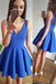 Blue V-Neck Cheap 2018 Homecoming Dresses Under 100, CM406
