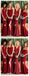 Burgundy Mermaid Long Mismatched Cheap Bridesmaid Dresses Online, WG278