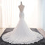 Cap Sleeve Sexy Backless Lace Mermaid Wedding Bridal Dresses, Cheap Custom Made Wedding Bridal Dresses, WD281