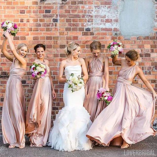 Convertible Long Jersey High Quality Cheap Wedding Bridesmaid Dresses, WG337