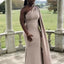 Dusty Champagne Mermaid One Shoulder Cheap Long Bridesmaid Dresses,WG1077