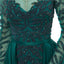 Emerald Green Long Sleeves Heavily Beaded Evening Prom Dresses, Evening Party Prom Dresses, 12051