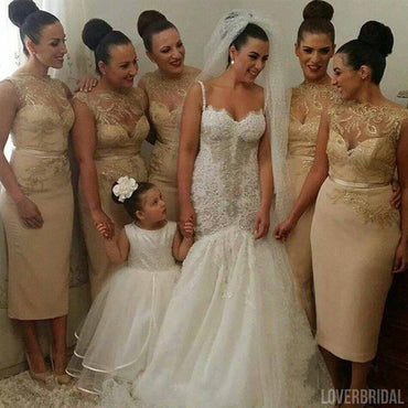 Gorgeous Unique Women Sexy Gold Sequin Lace Short Inexpensive Bridesmaid Dresses, WG83