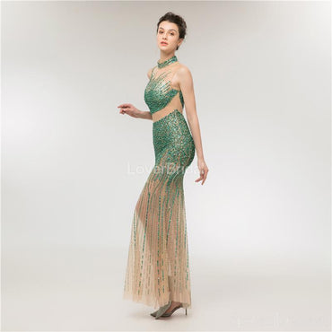 High Neck Heavily Beaded Mermaid Long Evening Prom Dresses, Evening Party Prom Dresses, 12007
