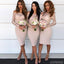 Long Sleeves Lace Mermaid Cheap Short Bridesmaid Dresses Online, WG329
