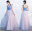 Mismatched Affordable Blue and Pink Soft Tulle Long Bridesmaid Dresses, Cheap Custom Long Bridesmaid Dresses, Affordable Bridesmaid Gowns, BD016