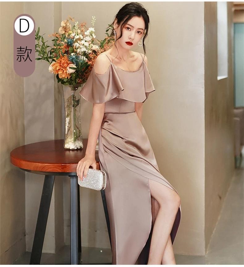 Mismatched Champagne Sexy Mermaid Sleeveless Long Bridesmaid Dresses Gown Online,WG910