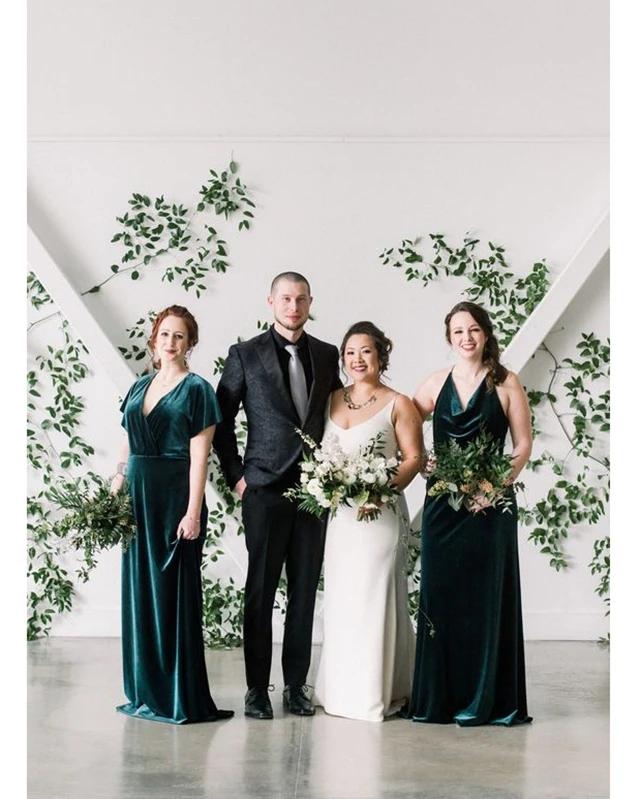 Mismatched Mermaid Green Sleeveless Cheap Long Bridesmaid Dresses Online,WG966