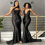 Mismatched Simple Black Mermaid Cheap Long Bridesmaid Dresses,WG1122