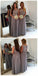 Modest Cap Sleeve Lace A Line Grey Floor-Length Chiffon Wedding Guest Dresses For Maid of Honor, WG44