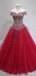 Off Shoulder Dark Red Cheap Long Evening Prom Dresses, Evening Party Prom Dresses, 18631