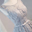 Open Back Gray Lace Scoop Neckline Homecoming Prom Dresses, Affordable Short Party Prom Dresses, Perfect Homecoming Dresses, CM274