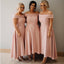 Pink A-line Off Shoulder Cheap Short Bridesmaid Dresses Online,WG1038