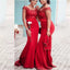 Red Mermaid Off Shoulder Cheap Long Bridesmaid Dresses Online,WG1068