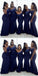 Royal Blue Mermaid One Shoulder Cheap Long Bridesmaid Dresses Online,WG1004