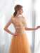 Scoop Butter Fly Orange A-line Tulle Evening Prom Dresses, Evening Party Prom Dresses, 12025