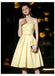 Scoop Pastel Yellow Flower Cheap Homecoming Dresses Online, Cheap Short Prom Dresses, CM780