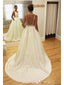 Sexy Backless Deep V Neckline Long Wedding Dresses, Simple Long Custom Wedding Gowns, Affordable Bridal Dresses, 17093