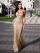 Sexy Champagne Mermaid Sweetheart Maxi Long Prom Dresses,13068