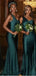 Sexy Green Mermaid One Shoulder Cheap Long Bridesmaid Dresses Online,WG1058