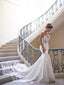 Sexy Long Mermaid See Through Spaghetti Straps Lace Wedding Dresses,WD737
